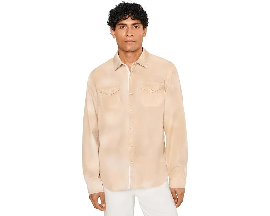 Рубашка ковбойская Marshal Western Snap Front на пуговицах John Varvatos из хлопка бежевая