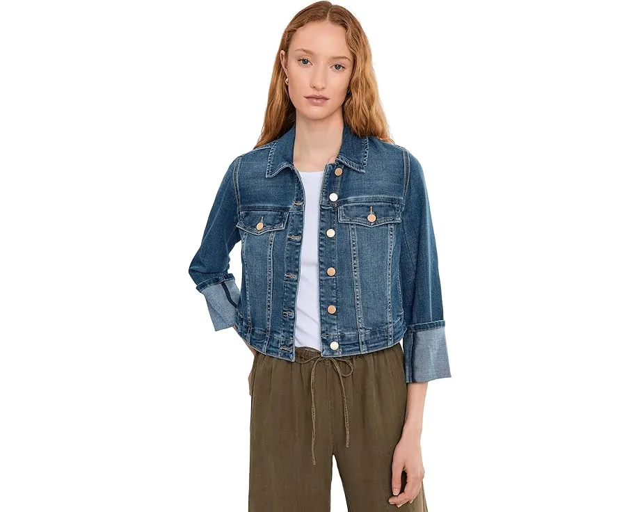 Petite Bracelet Length High Cuff Trucker Jeans Jacket