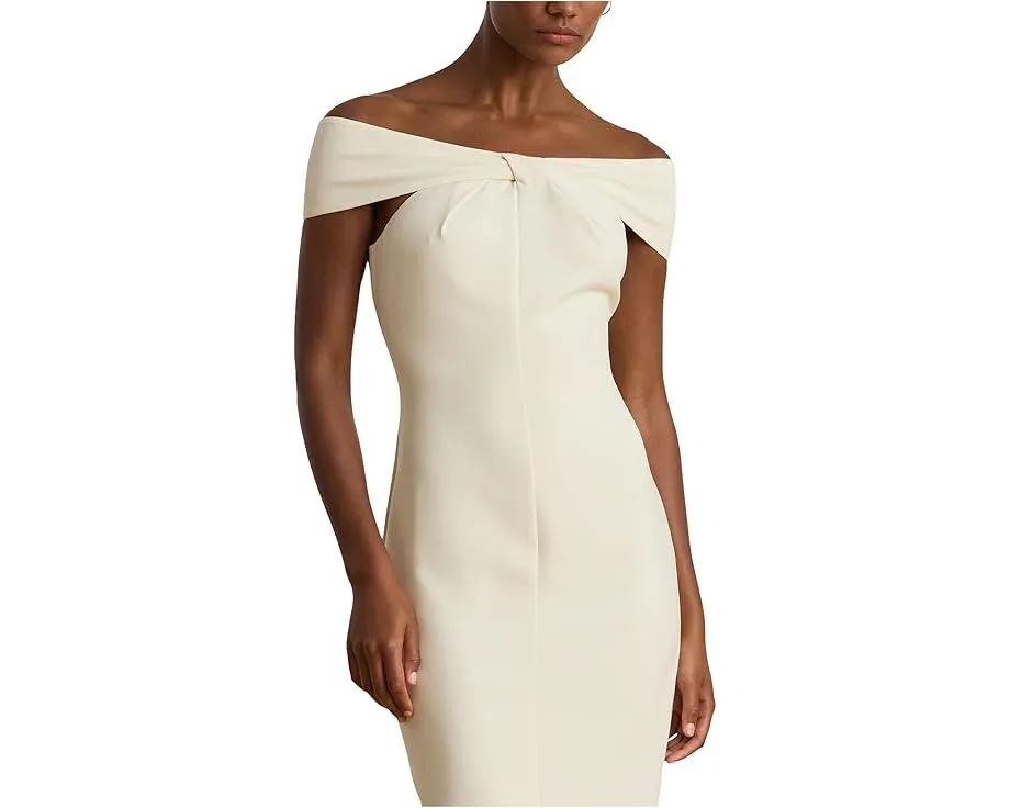 Lauren Ralph Lauren платье-футляр миди с запахом и плиссировкой