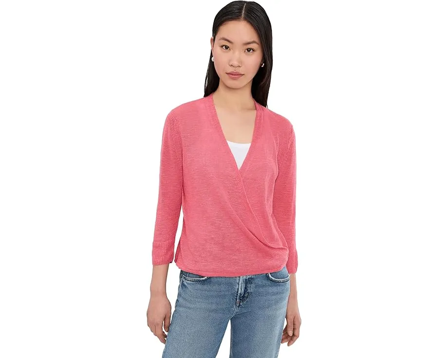 Кардиган NIC+ZOE Slub Knit с V-образным вырезом и рукавом 3/4