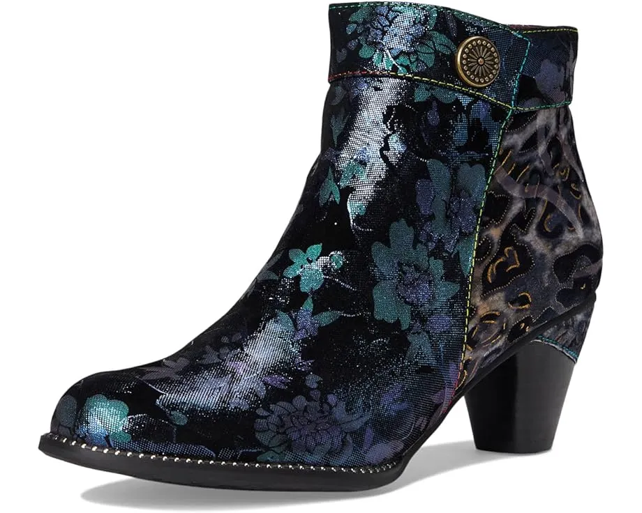 Ботильоны Dessalynn из замши и бархата с цветочным принтом