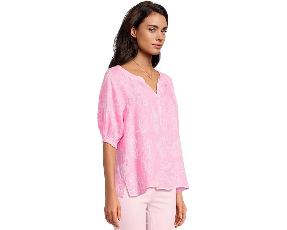 Блуза Lilly Pulitzer Caprina Top из льна с длинным рукавом