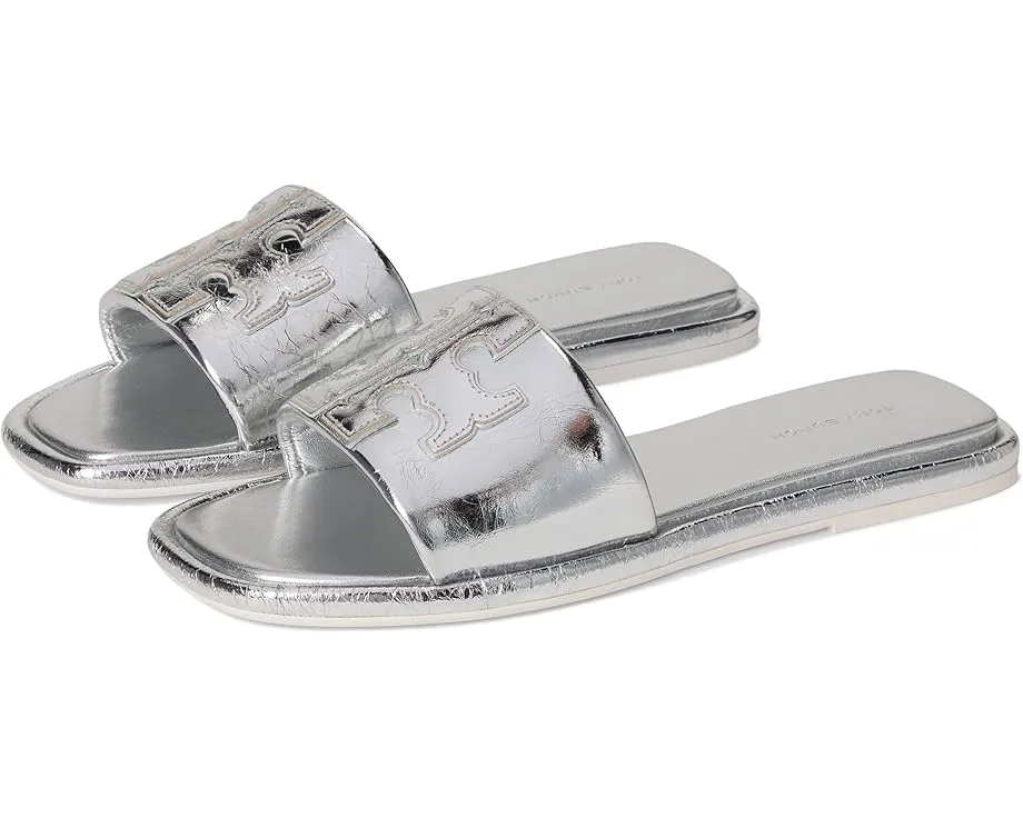 Сланцы Tory Burch Slide с логотипом Double T и открытым мысом
