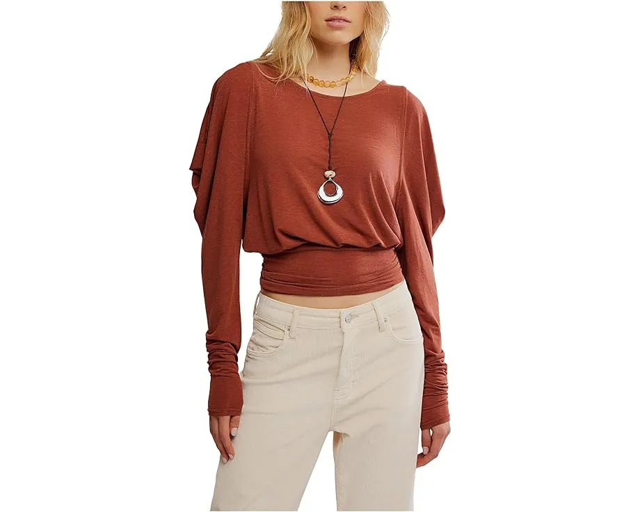 Блуза Moxie с длинным рукавом от Free People на запах с объемными плечами