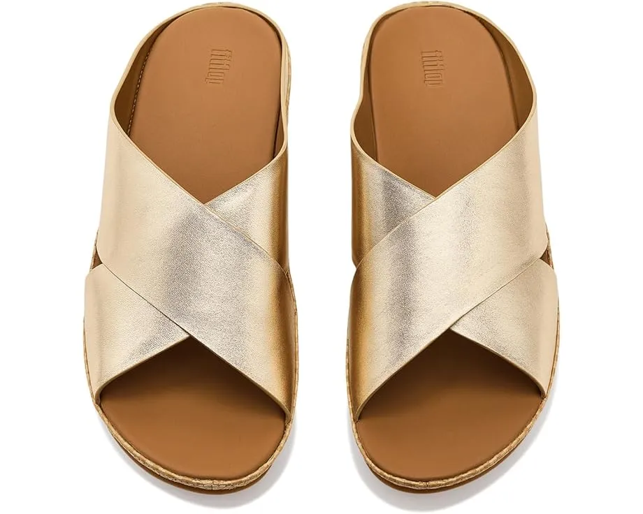 Сандалии Lulu Lux Cross Slides с переплетением из кожи и платформой от FitFlop