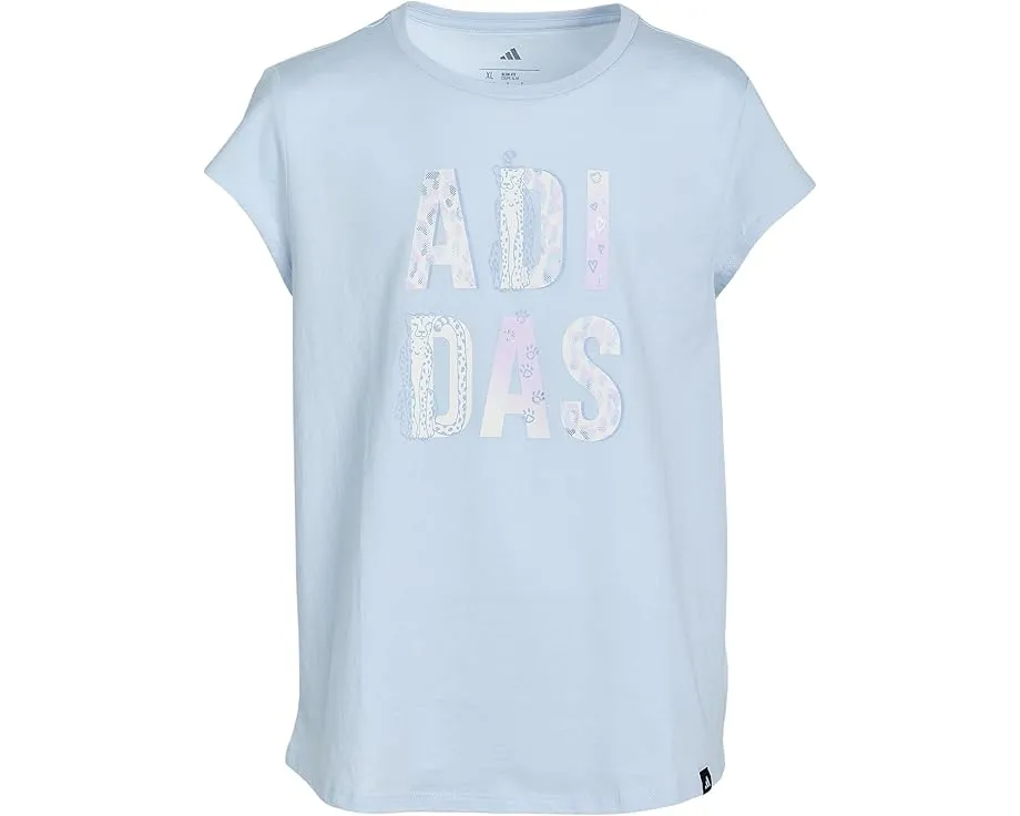 Футболка adidas Kids с коротким рукавом и ярким логотипом из фольги