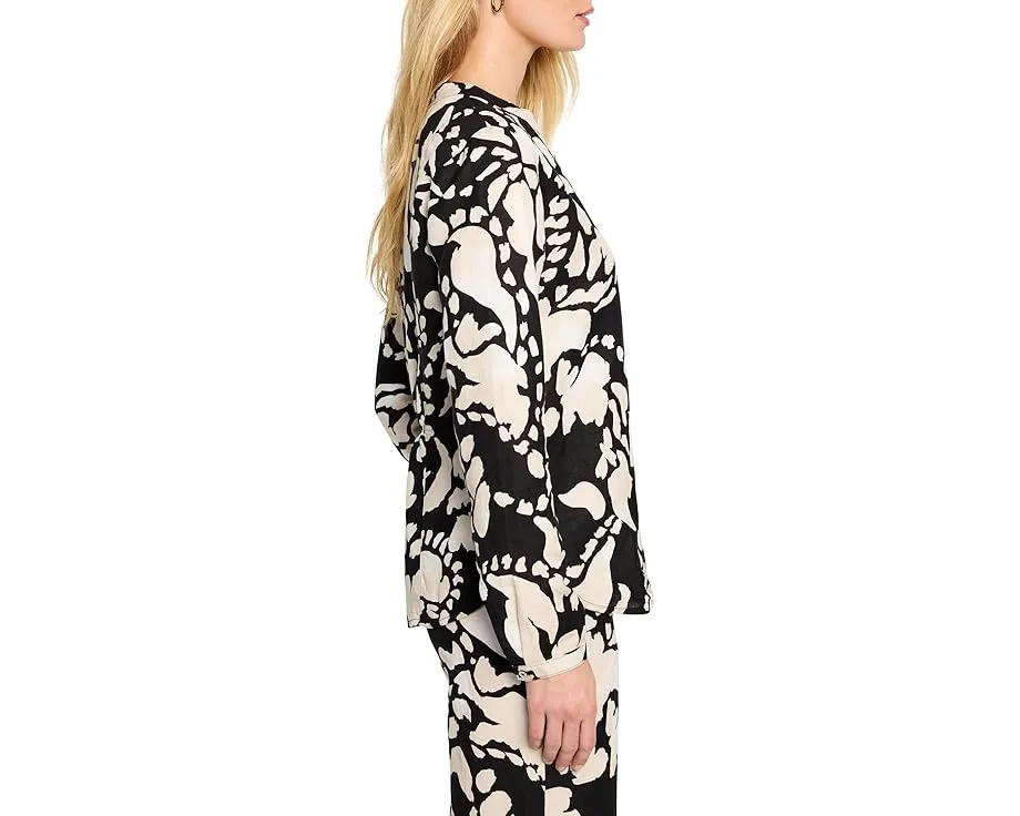 Рубашка NIC+ZOE Evening Petal из льняной ткани с V-образным вырезом