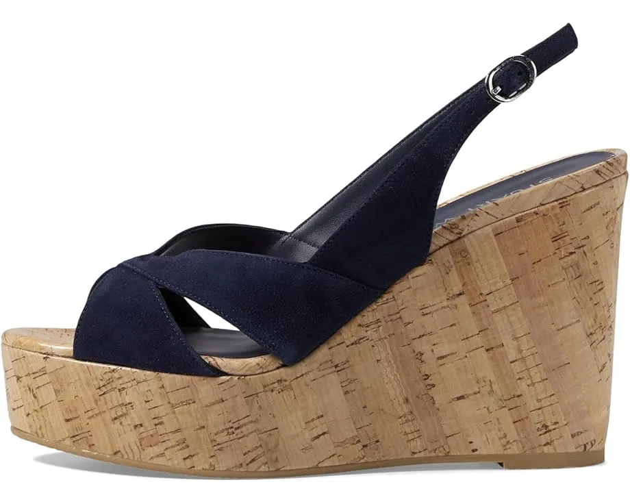 Сандалии Carmen Wedge от Stuart Weitzman на танкетке синие