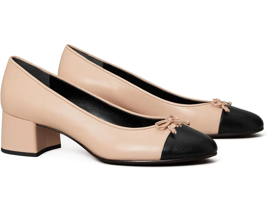 Туфли лодочки Tory Burch 45 мм Cap Toe с бантом и блочным каблуком