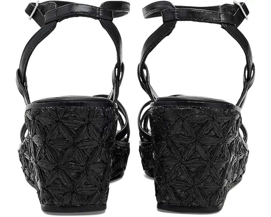 Босоножки Bernardo Cairo на платформе с плетением из рафии