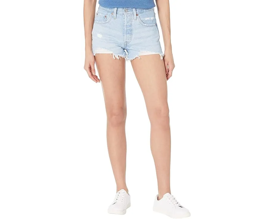 Шорты Levi's Womens 501 с высокой посадкой и рваным краем