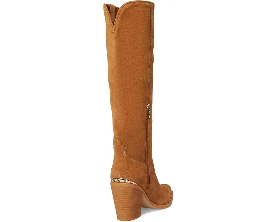 Сапоги GUESS Sashan до колена из замши с квадратным каблуком