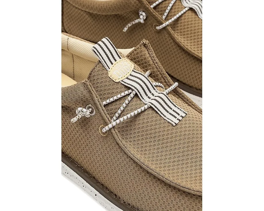 Кроссовки Wally Mesh Neutrals от Hey Dude текстильные с удобной шнуровкой