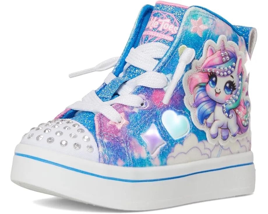 Кроссовки SKECHERS KIDS Twi-Lites 2.0 с подсветкой и дизайном единорога-кошки