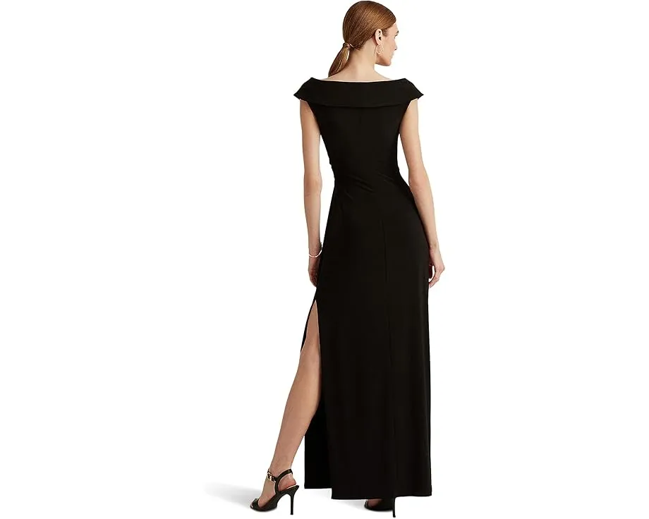 Вечернее платье Jersey off-the-shoulder Lauren Ralph Lauren с поясом