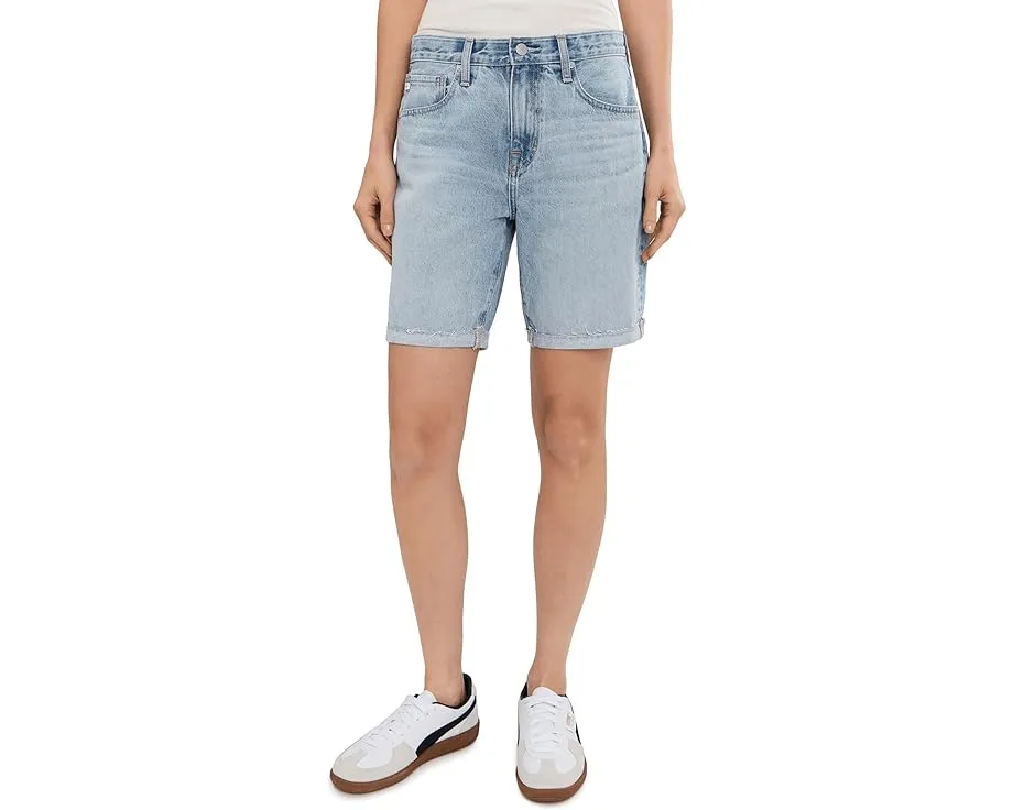 Шорты Ex-Boyfriend Mid-Rise Slouchy из хлопка AG Jeans с длиной шагового шва 7 дюймов
