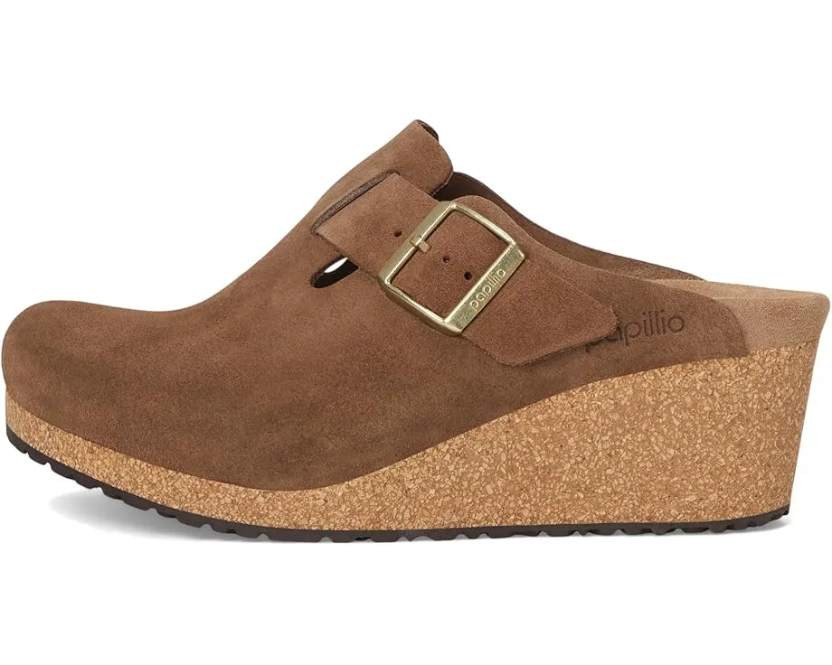 Birkenstock Клог на танкетке Fanny из замши с пробковой стелькой