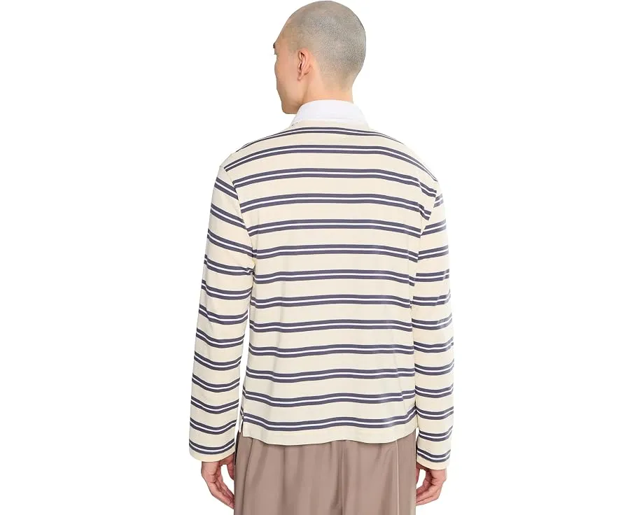 Поло Puma Essentials Elevated No.1 Relaxed Striped Rugby Polo с расслабленным кроем и полосатым принтом