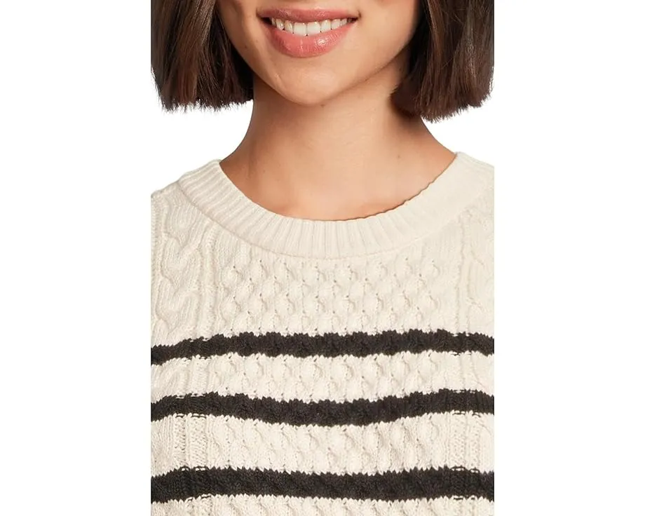 Кроп-свитер Lilla P без рукавов с косой вязкой и резинкой по краям