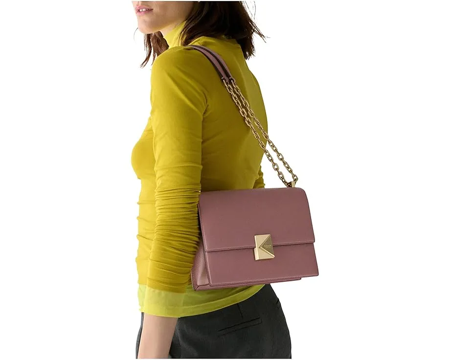 Плечевая сумка Kate Spade New York Deco с цепным ремнем из тисненой кожи