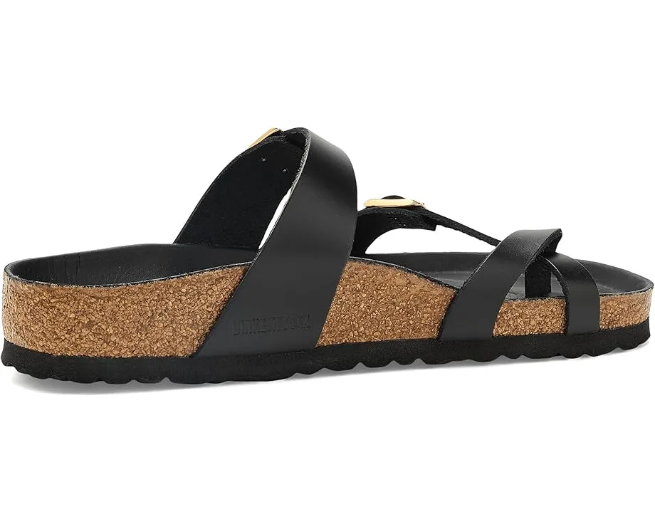 Биркенштоки Mayari из глянцевой кожи с перекрестными ремешками и стелькой из пробки