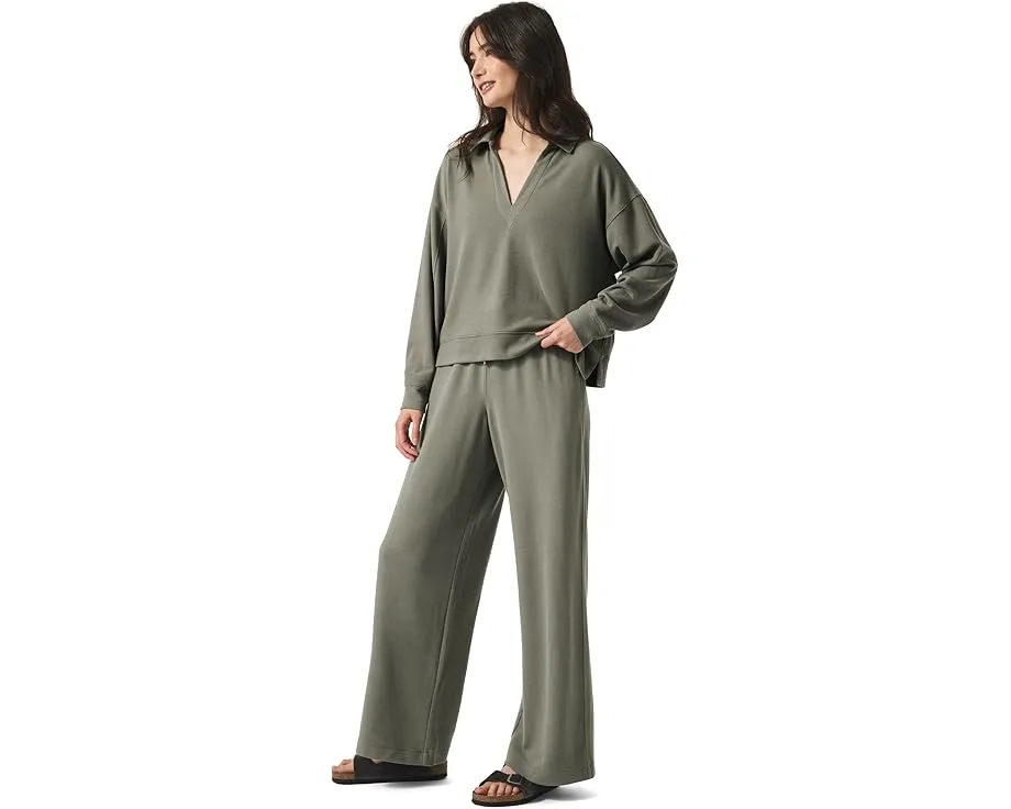 Поло-свитшот Splendid Waffle Scuba с V-образным воротником