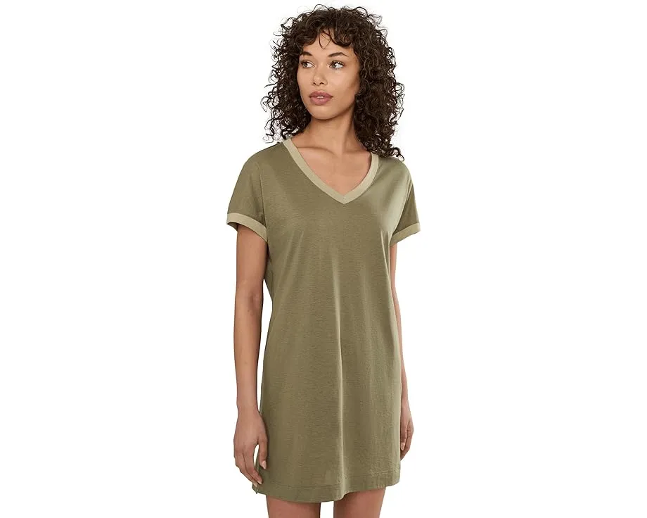 Ночная сорочка-рубашка Hanro Laura с коротким рукавом и карманами