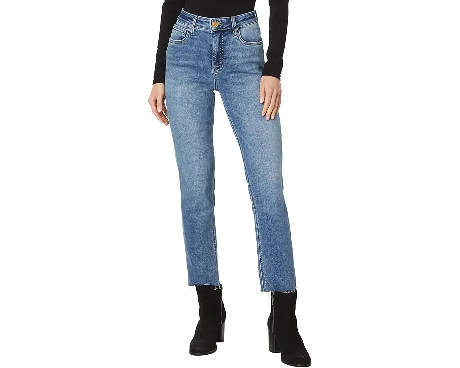 Джинсы Rachael High Rise Fab Ab Mom Raw Hem Long Inseam KUT from the Kloth с необработанным краем