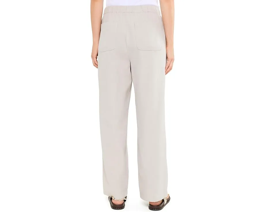 Белые удлиненные прямые брюки Eileen Fisher из льна и органического хлопка