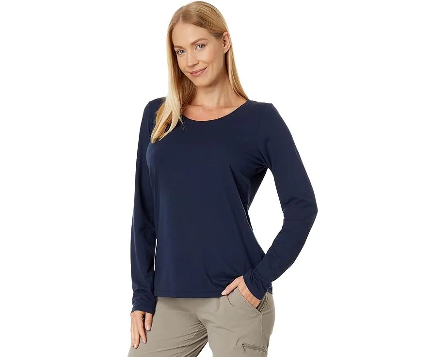 Футболка L.L.Bean Soft Stretch Supima с круглым вырезом и длинным рукавом из мягкой эластичной ткани