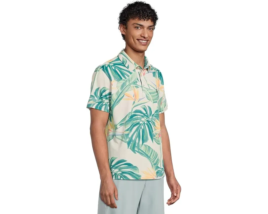 Поло Chubbies The Frond Of You из дышащей ткани с принтом листьев