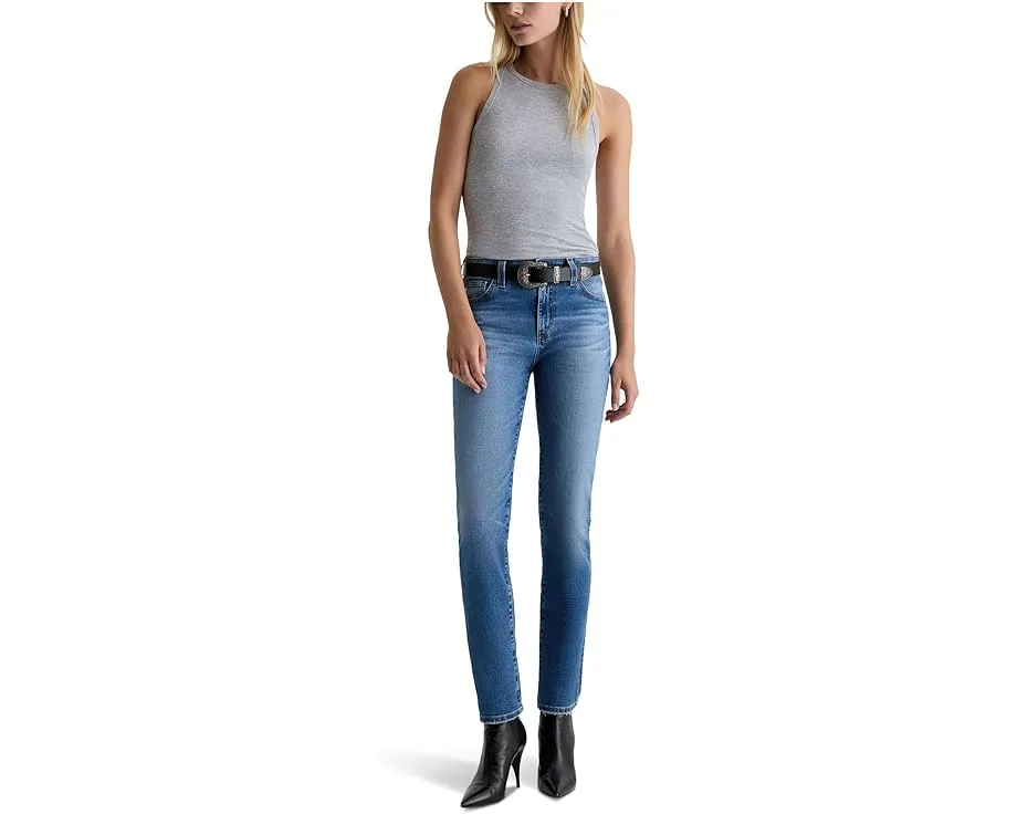Джинсы AG Mari Mid Rise Slim Straight с зауженным кроем