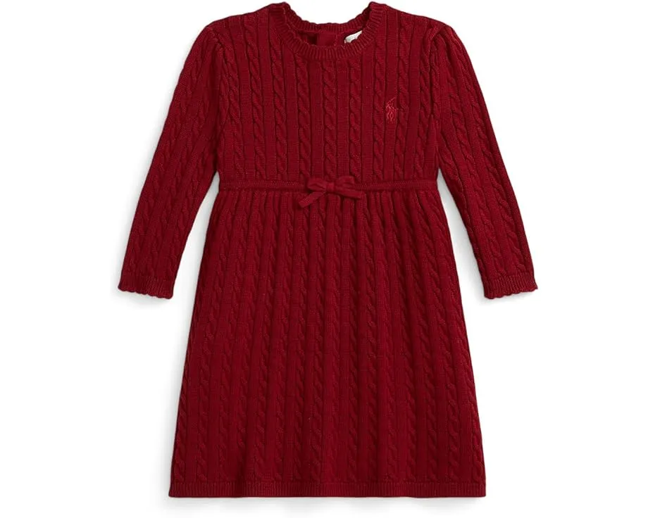 Комплект для младенцев Polo Ralph Lauren Kids: платье-свитер с косой и блумеры из хлопка