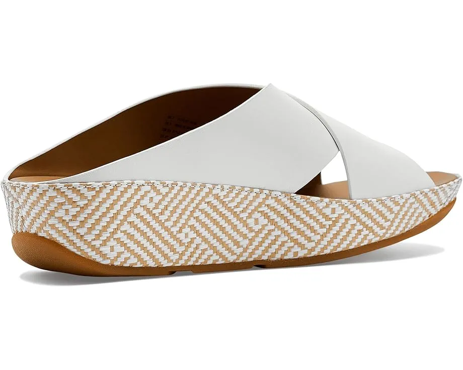 Сандалии Lulu Lux Cross Slides с переплетением из кожи и платформой от FitFlop