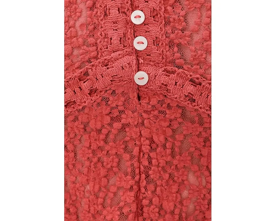 Футболка с коротким рукавом Claro Free People с кружевным узором