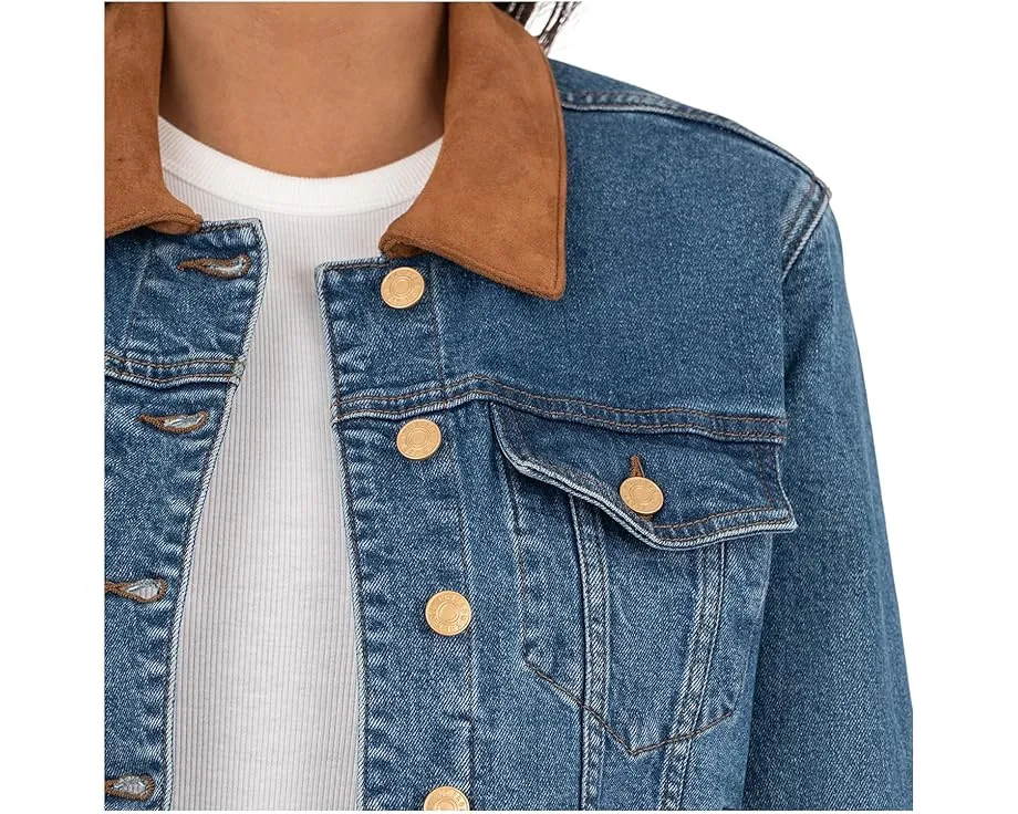 Короткий жакет KUT from the Kloth Kerry с контрастным воротником и сырым краем