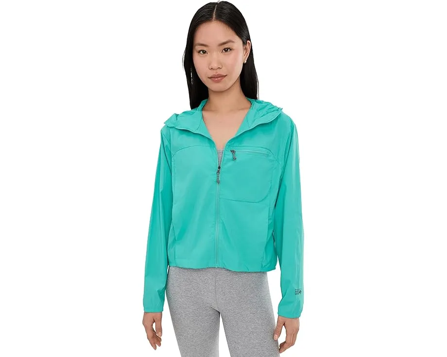 Ветровка Wind Veil™ Hooded Jacket от Mountain Hardwear с капюшоном и упаковывающаяся в карман