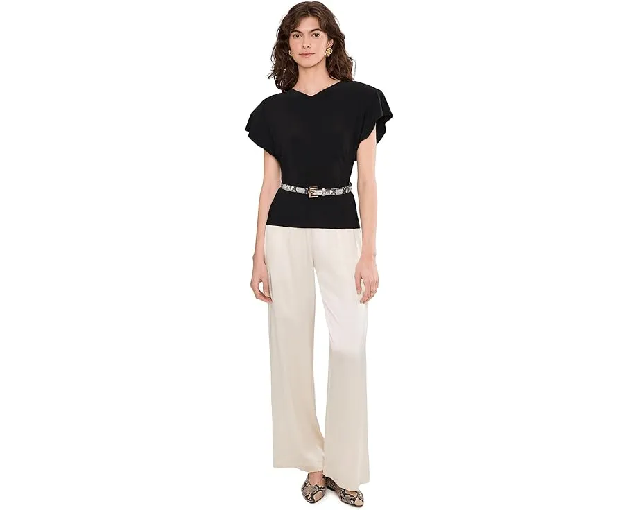 Norma Kamali топ с короткими рукавами и подплечниками