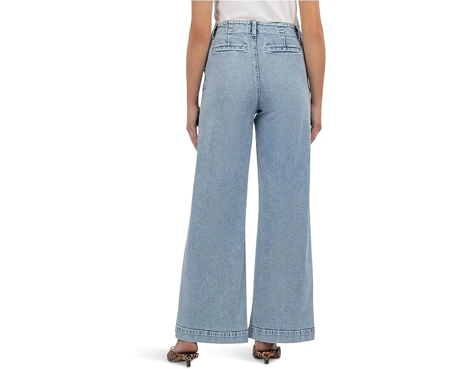 Джинсы KUT from the Kloth Jean с высокой посадкой и широкими штанинами с карманами как у брюк