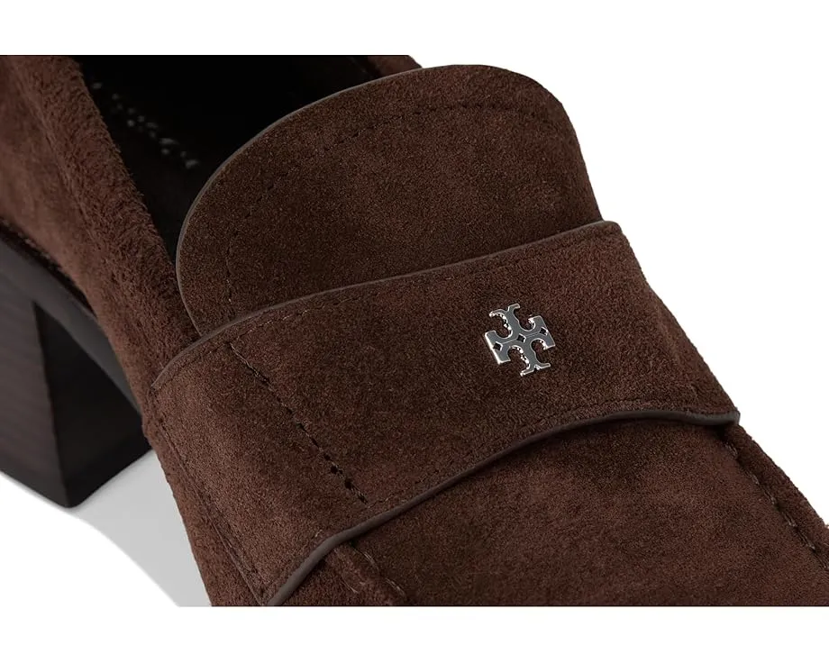 Tory Burch Лоферы на каблуке 55мм из замши с логотипом