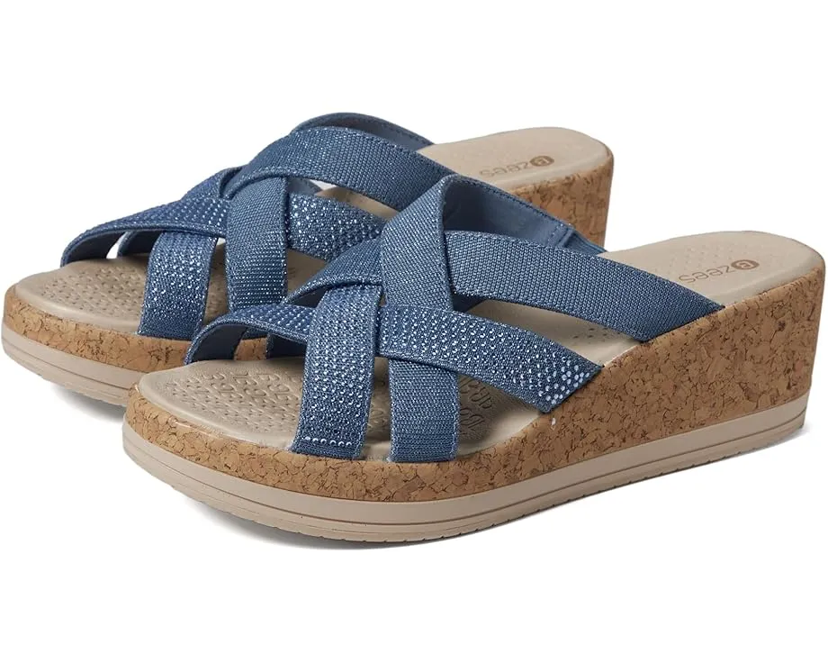 Bzees Сандалии Reign Wedge с пробковым клином и поддержкой свода стопы