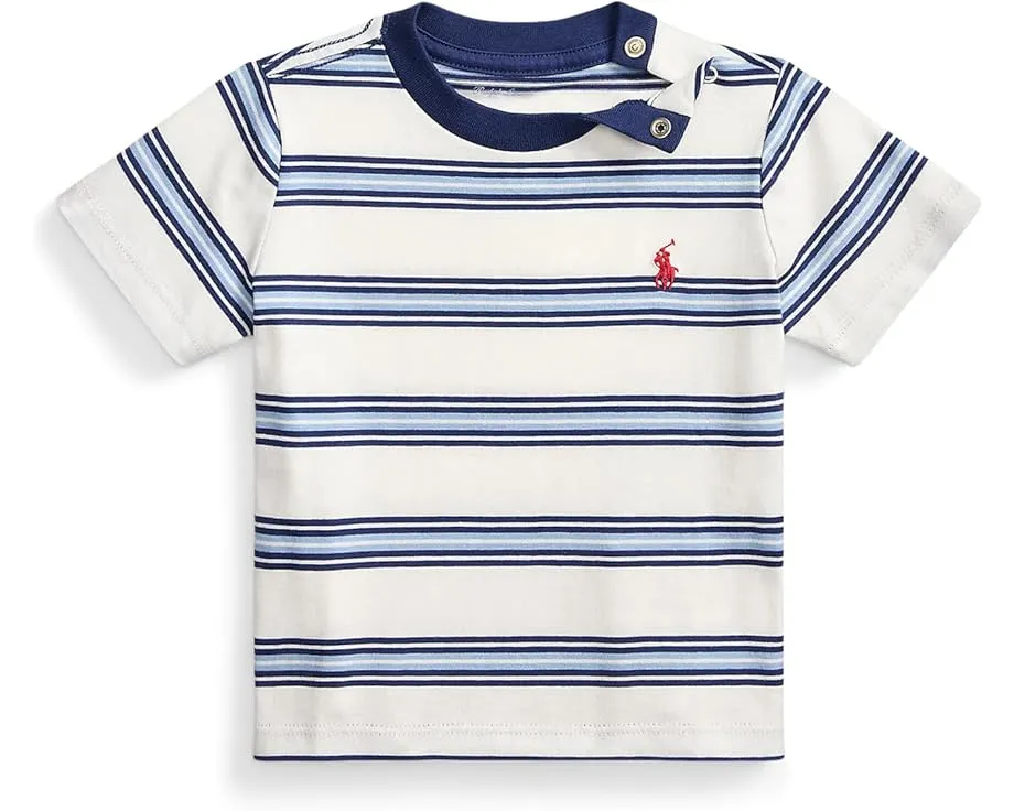 Полосатая футболка из хлопкового джерси для младенцев Polo Ralph Lauren Kids