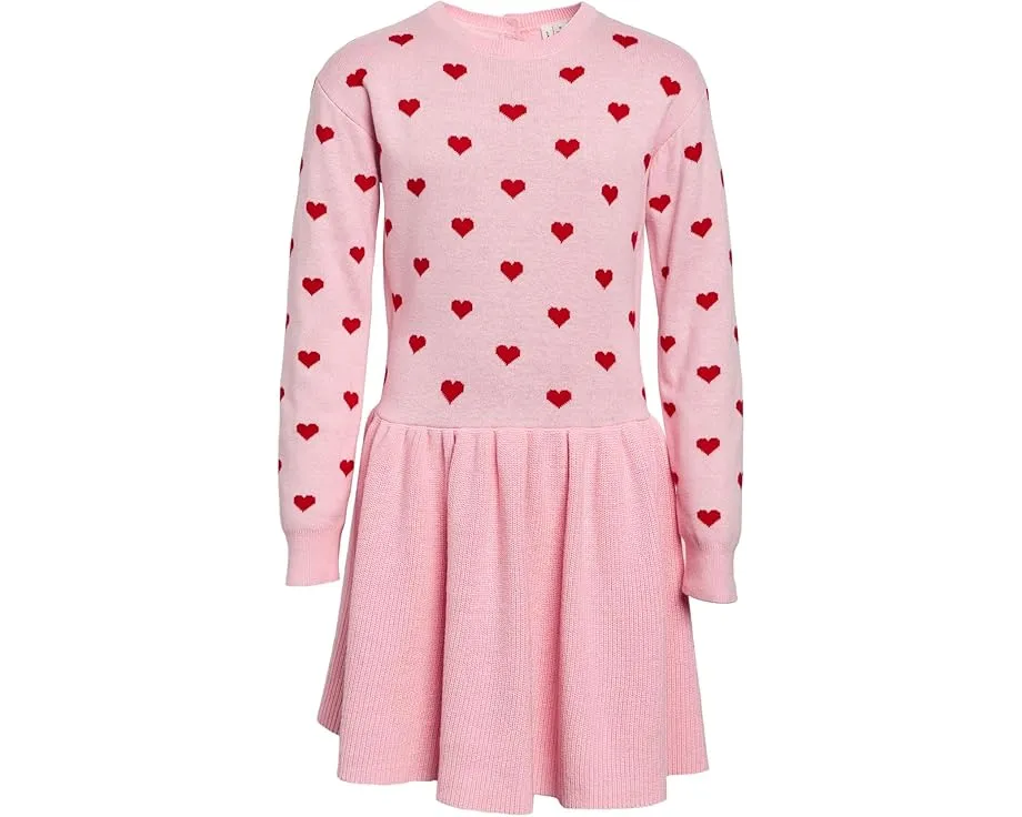 Платье-свитер с сердечками Janie and Jack для девочки с длинным рукавом
