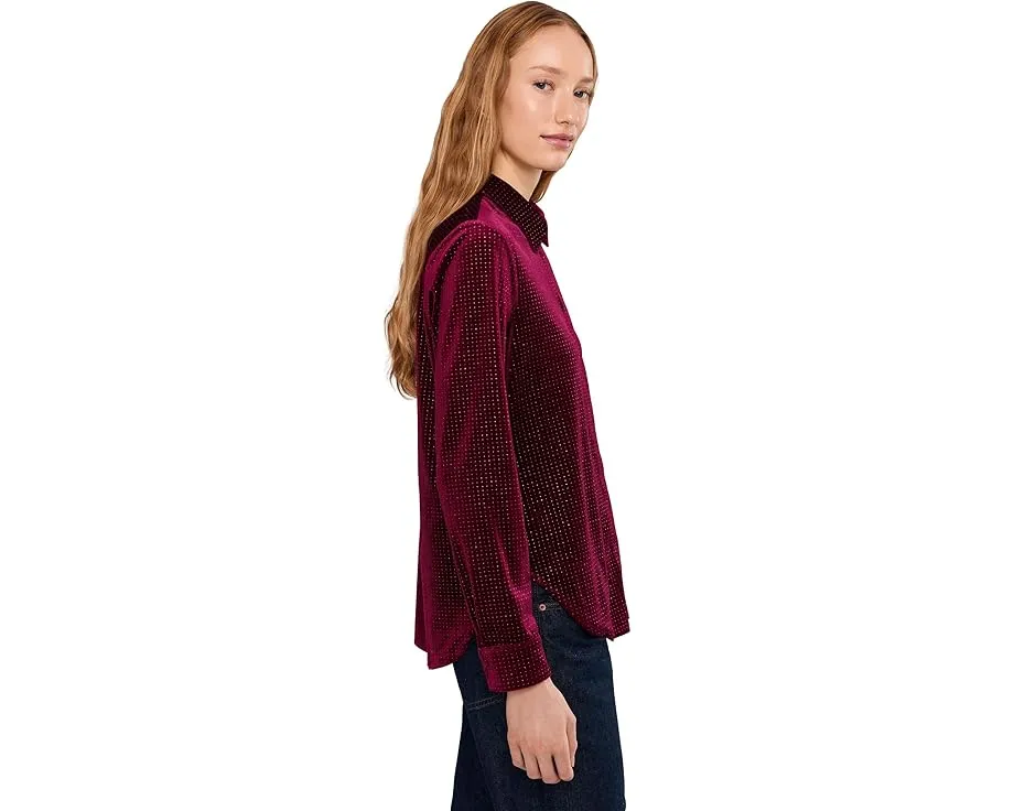 Блуза Vince Camuto с пайетками на пуговицах и длинными рукавами