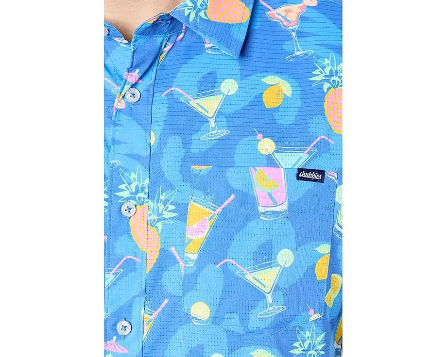 Chubbies Sunday Funday рубашка Breezetech голубая с цветочным принтом