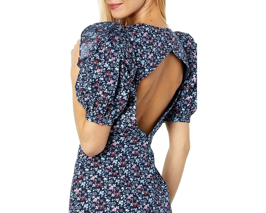 Платье миди English Factory из хлопка с цветочным принтом и открытой спиной