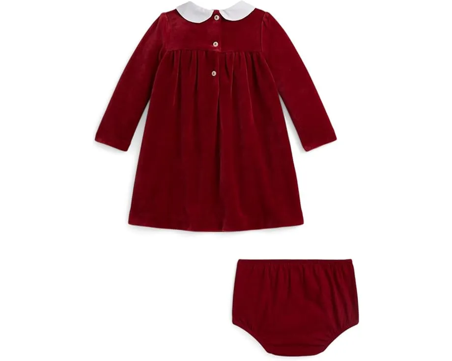 Вельюровое платье с панталончиками Polo Ralph Lauren Kids для младенцев