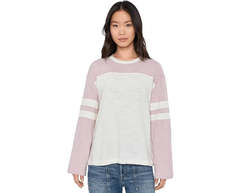 Длинная футболка Faherty Sunwashed Slub Varsity Long Sleeve Tee из органического хлопка