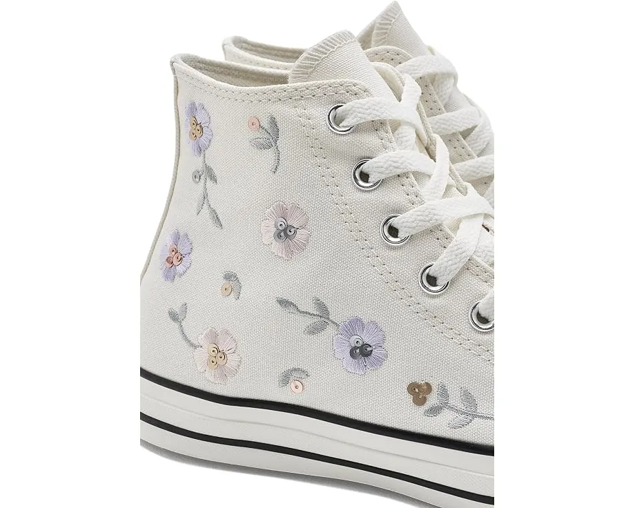 Кеды Converse Chuck Taylor All Star Sequin Flowers высокие с пайетками