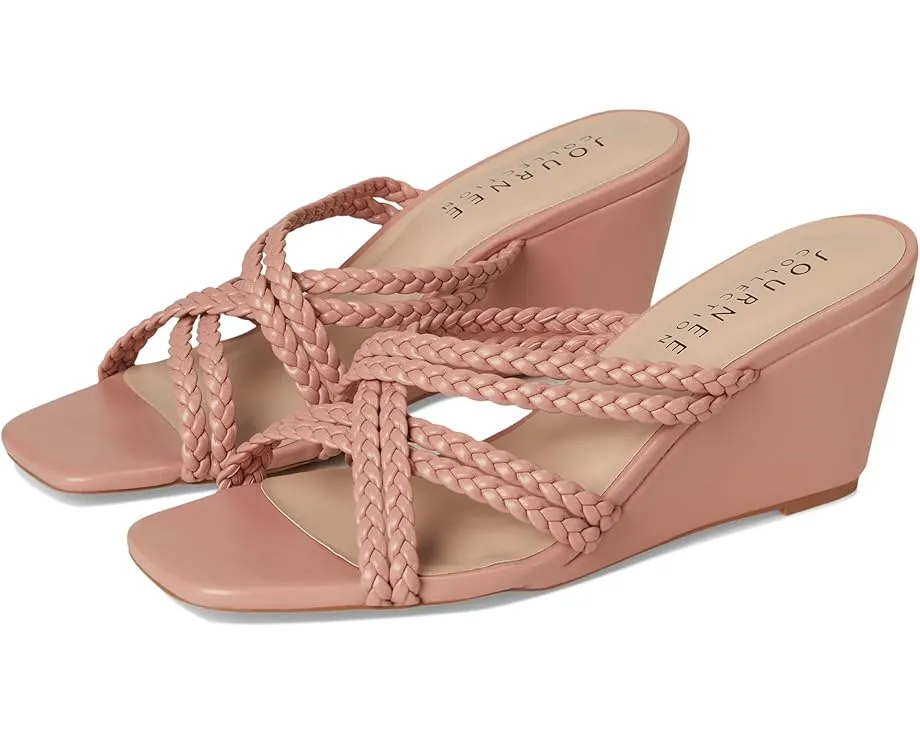 Сандалии Baylen от Journee Collection на клиновидном каблуке с переплетенными бретелями